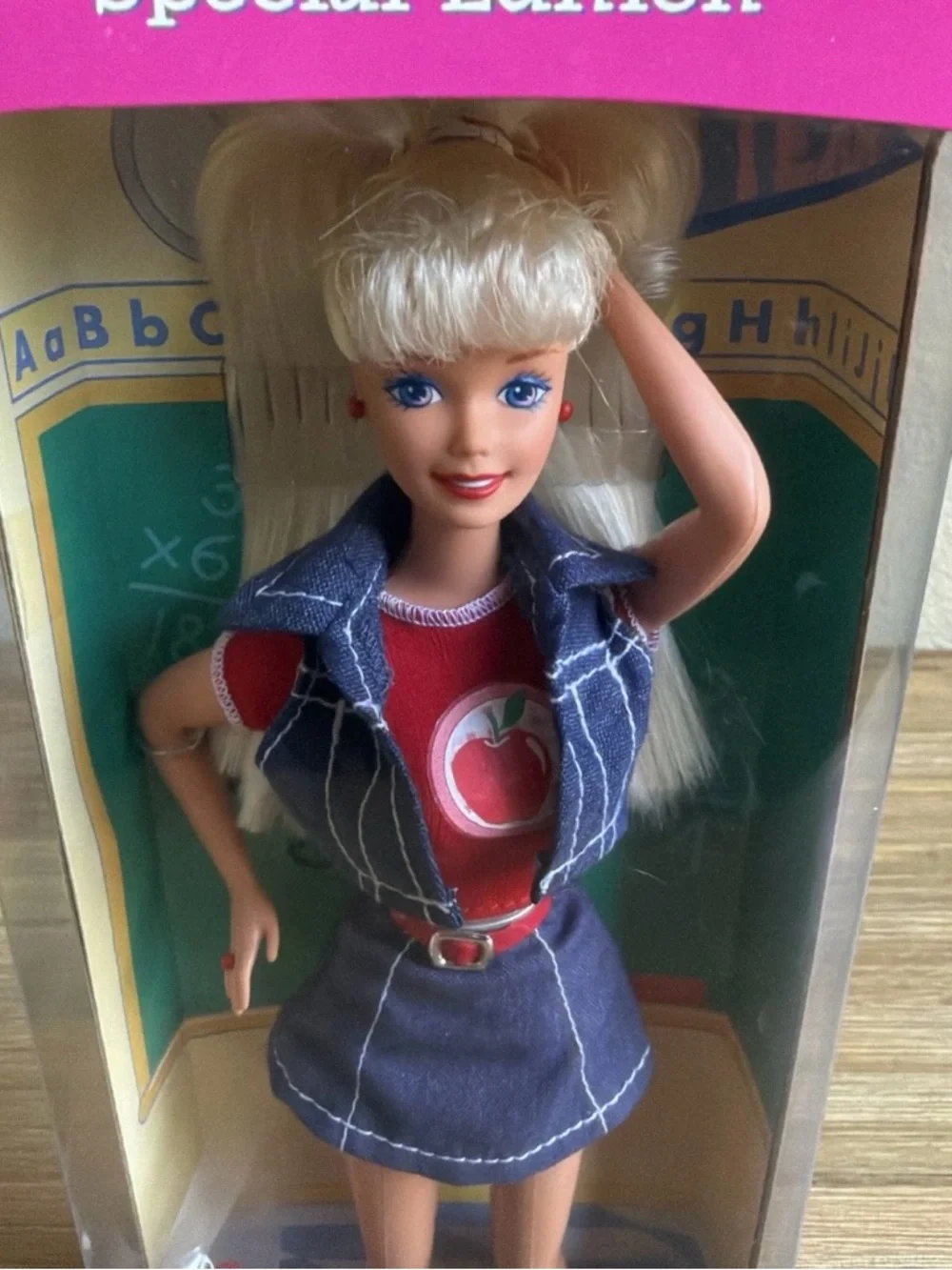 Back to School Barbie #17099 Apple Special Edition 1996 Denim New In Box - Picture 2 of 8